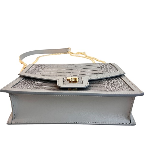 Teddy Blake Cro  Embossed Grey Crossbody Shoulder Bag - Picture 5 of 11